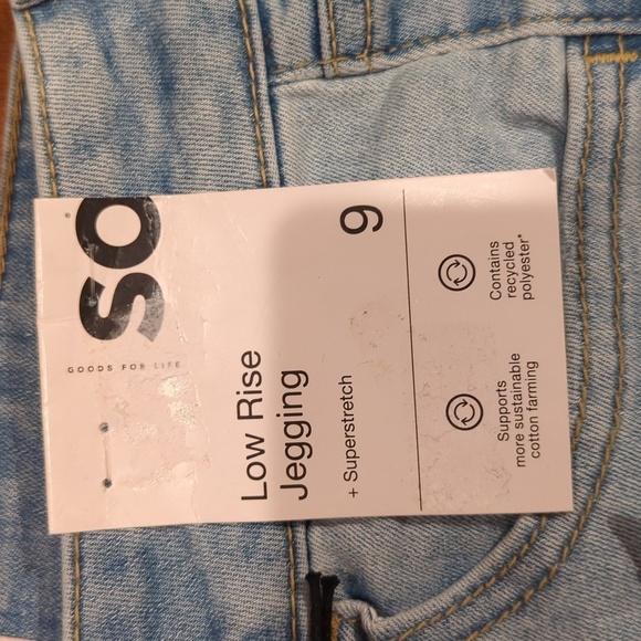 NWT SO Low Rise Jegging +Super Stretch 9/29 Ripped Denim Jeans Faded Blue - Picture 5 of 9